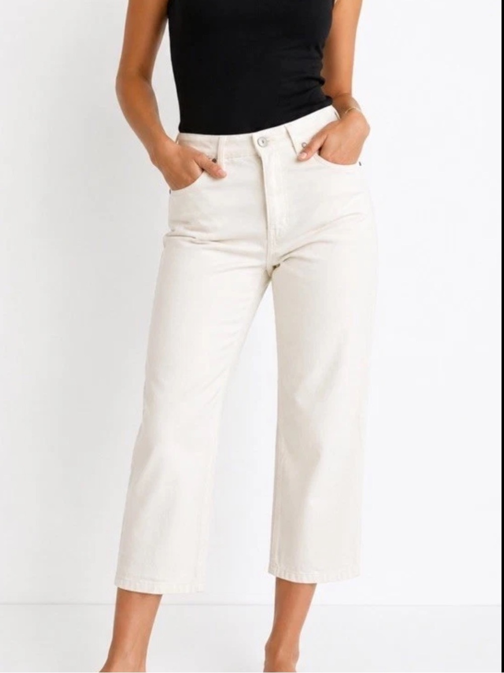 Coldwater Creek Cropped Pants Size 12 White Straight Leg Casual